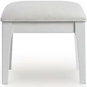 The appearance of Chalanna Vanity Stool In White designed by Signature Design by Ashley in the modern / contemporary interior design. This white piece of furniture was selected by 1StopBedrooms from Chalanna Collection to add a touch of cosiness and style into your home. Sku: B822-01. Material: Fabric.