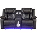 The appearance of Challenger Power Reclining Loveseat In Gray designed by Galaxy Home Furnishings in the modern / contemporary interior design. This gray piece of furniture  was selected by 1StopBedrooms from Challenger Collection to add a touch of cosiness and style into your home. Sku: 601955556873. Material: Faux Leather.