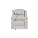 The appearance of Challenger Power Reclining Recliner In Ice designed by Galaxy Home Furnishings in the modern / contemporary interior design. This ice piece of furniture  was selected by 1StopBedrooms from Challenger Collection to add a touch of cosiness and style into your home. Sku: 601955556910. Material: Faux Leather.