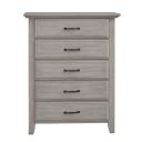The appearance of Chandler 5 Drawer Dresser In Stone Wash designed by Soho Baby in the transitional interior design. This stonewash piece of furniture was selected by 1StopBedrooms from Chandler Collection to add a touch of cosiness and style into your home. Sku: 44035930. Material: Wood.