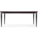 The appearance of Charleston Rectangle Leg Dining Table With Leaves In Black designed by Hooker in the traditional interior design. This black piece of furniture  was selected by 1StopBedrooms from Charleston Collection to add a touch of cosiness and style into your home. Sku: 6750-75200-00. Table Top Shape: Rectangular. Size: 44" x 74". Material: Cherry.