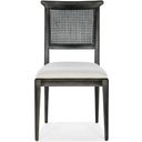 Charleston Upholstered Seat Side Chair with Cane Back Set of 2 In Black