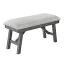 Charlie Upholstered Dining Bench Seats Up To 2 In Rustic Gray Wood Linen