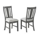 Charlie Upholstered Dining Side Chairs Set of 2 In Rustic Gray Wood Linen