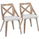 The appearance of Charlotte Chair Set of 2 In Washed White/Brown designed by Lumisource in the country / farmhouse interior design. This white and brown piece of furniture  was selected by 1StopBedrooms from Charlotte Collection to add a touch of cosiness and style into your home. Sku: CH-CHARLOT WWCR2. Material: Wood.