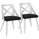 The appearance of Charlotte Chair Set of 2 In White and Black designed by Lumisource in the country / farmhouse interior design. This white and black piece of furniture was selected by 1StopBedrooms from Charlotte Collection to add a touch of cosiness and style into your home. Sku: CH-CHARLOT WTXTCHAR2. Material: Wood.