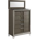 The appearance of Charlotte Copper 5 Drawer Flip Top Chest designed by Picket House in the modern / contemporary interior design. This brown piece of furniture  was selected by 1StopBedrooms from Charlotte Collection to add a touch of cosiness and style into your home. Sku: TN600CH. Material: Rubberwood.