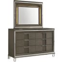 The appearance of Charlotte Copper 6 Drawer Dresser With Mood Lighting Mirror designed by Picket House in the modern / contemporary interior design. This brown piece of furniture  was selected by 1StopBedrooms from Charlotte Collection to add a touch of cosiness and style into your home. Sku: TN600DR;TN600MR. Material: Rubberwood.