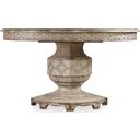 The appearance of Chatelet Light Wood Round Extendable Dining Table designed by Hooker in the traditional interior design. This light wood piece of furniture was selected by 1StopBedrooms from Chatelet Collection to add a touch of cosiness and style into your home. Sku: 5350-75001;5350-75002. Table Top Shape: Round. Size: 54". Material: Walnut.