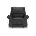 The appearance of Chatterton Swivel Glider Recliner In Granite designed by Signature Design by Ashley in the traditional interior design. This granite piece of furniture was selected by 1StopBedrooms from Chatterton Collection to add a touch of cosiness and style into your home. Sku: NC5590361. Material: Faux Leather.