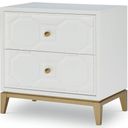 The appearance of Chelsea White Nightstand By Rachael Ray designed by Legacy Classic in the transitional interior design. This white piece of furniture was selected by 1StopBedrooms from Chelsea Collection to add a touch of cosiness and style into your home. Sku: 9781-3100. Material: Wood.