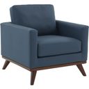 The appearance of Chester Leather Accent Arm Chair In Navy Blue designed by LeisureMod in the modern / contemporary interior design. This navy blue piece of furniture was selected by 1StopBedrooms from Chester Collection to add a touch of cosiness and style into your home. Sku: CS33NBU-L. Material: Leather.