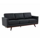 The appearance of Chester Leather Sofa In Black designed by LeisureMod in the modern / contemporary interior design. This black piece of furniture was selected by 1StopBedrooms from Chester Collection to add a touch of cosiness and style into your home. Sku: CS83BL-L. Material: Leather.