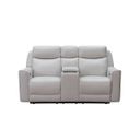 Chester Power Reclining Console Loveseat with Power Head Rests, Power Lumbar and Hidden Cupholders In Soft White