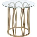 The appearance of Monett Round End Table Chocolate Chrome and Clear designed by Coaster in the glam interior design. This chrome piece of furniture  was selected by 1StopBedrooms from Monett Collection to add a touch of cosiness and style into your home. Sku: 708057. Material: Metal.