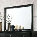 The appearance of Chrissy Mirror In Black designed by Furniture of America in the modern / contemporary interior design. This black piece of furniture was selected by 1StopBedrooms from Chrissy Collection to add a touch of cosiness and style into your home. Sku: CM7552BK-M. Material: Wood.