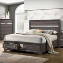 The appearance of Chrissy Queen Bed In Gray designed by Furniture of America in the modern / contemporary interior design. This gray piece of furniture  was selected by 1StopBedrooms from Chrissy Collection to add a touch of cosiness and style into your home. Sku: CM7552GY-Q-HBFB;CM7552GY-Q-R;CM7552GY-Q-DR. Bed Type: Platform Bed. Material: Wood. Bed Size: Queen.