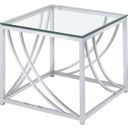 The appearance of Lille Glass Top Square End Table Accents Chrome designed by Coaster in the modern / contemporary interior design. This chrome piece of furniture  was selected by 1StopBedrooms from Lille Collection to add a touch of cosiness and style into your home. Sku: 720497. Material: Metal.