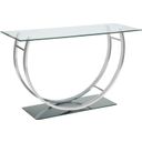The appearance of Danville U-shaped Sofa Table Chrome designed by Coaster in the modern / contemporary interior design. This chrome piece of furniture  was selected by 1StopBedrooms from Danville Collection to add a touch of cosiness and style into your home. Sku: 704989. Material: Metal.