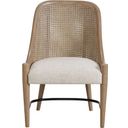 The appearance of Wilmington Cane Back Host Chair In Sand designed by Bernell in the transitional interior design. This sand piece of furniture  was selected by 1StopBedrooms from Wilmington Collection to add a touch of cosiness and style into your home. Sku: 338-514. Material: Rubberwood.