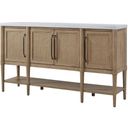 The appearance of Wilmington Cane Door-Cement Top Server In Sand designed by Bernell in the transitional interior design. This sand piece of furniture  was selected by 1StopBedrooms from Wilmington Collection to add a touch of cosiness and style into your home. Sku: 338-524. Material: Rubberwood.