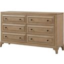 The appearance of Wilmington Modern Dresser In Sand designed by Bernell in the transitional interior design. This sand piece of furniture was selected by 1StopBedrooms from Wilmington Collection to add a touch of cosiness and style into your home. Sku: 338-131. Material: Rubberwood.