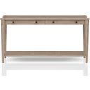 The appearance of Wilmington Sofa Table with Cane In Sand designed by Bernell in the transitional interior design. This sand piece of furniture was selected by 1StopBedrooms from Wilmington Collection to add a touch of cosiness and style into your home. Sku: 338-004. Material: Rubberwood.