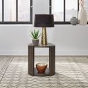 City View Round End Table In Brown