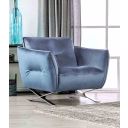 The appearance of Civellutino Chair In Light Blue designed by Furniture of America in the modern / contemporary interior design. This light blue piece of furniture  was selected by 1StopBedrooms from Civellutino Collection to add a touch of cosiness and style into your home. Sku: FM90004-CH-1;FM90004-LEG-2. Material: Velvet.