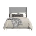 Clare Queen Upholstered Bed with Fabric In Grey and Almond