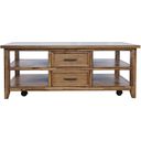 The appearance of Claremont 48 Inch Coffee Table with Wheels In Brown designed by Jofran in the transitional interior design. This brown piece of furniture  was selected by 1StopBedrooms from Claremont Collection to add a touch of cosiness and style into your home. Sku: 2400-5. Material: Acacia.
