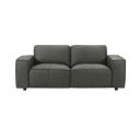 Clayton 76 Inch Top Grain Genuine Leather Loveseat with Track Arms In Anthracite Gray