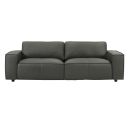Clayton 93 Inch Top Grain Genuine Leather Sofa with Track Arms In Anthracite Gray