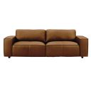 Clayton 93 Inch Top Grain Genuine Leather Sofa with Track Arms In Ochre