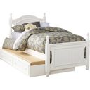 The appearance of Clementine Full Platform Bed with Twin Trundle In White designed by Homelegance in the transitional interior design. This white piece of furniture was selected by 1StopBedrooms from Clementine Collection to add a touch of cosiness and style into your home. Sku: B1799F-1;B1799F-2;B1799T-3;B1799-R. Bed Type: Platform Bed. Material: Wood. Bed Size: Full.