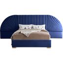 The appearance of Cleo Velvet King Bed In Navy designed by Meridian in the modern / contemporary interior design. This navy piece of furniture  was selected by 1StopBedrooms from Cleo Collection to add a touch of cosiness and style into your home. Sku: CleoNavy-K Box 1/3 (Headboard/Slats);CleoNavy-K Box 2/3 (2 Headboard Panels);CleoNavy-K Box 3/3 (Rails/Footboard/Center Support/Hardware). Bed Type: Panel Bed. Bed Size: King. Material: Velvet.
