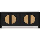 The appearance of Cliffiings Accent Cabinet In Black and Natural designed by Signature Design by Ashley in the modern / contemporary interior design. This black and natural piece of furniture was selected by 1StopBedrooms from Cliffiings Collection to add a touch of cosiness and style into your home. Sku: A4000575. Material: Rattan.
