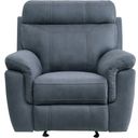 The appearance of Clifton Blue Glider Reclining Chair designed by Homelegance in the modern / contemporary interior design. This blue piece of furniture was selected by 1StopBedrooms from Clifton Collection to add a touch of cosiness and style into your home. Sku: 9301BUE-1. Material: Microfiber.