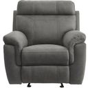 The appearance of Clifton Gray Glider Reclining Chair designed by Homelegance in the modern / contemporary interior design. This gray piece of furniture  was selected by 1StopBedrooms from Clifton Collection to add a touch of cosiness and style into your home. Sku: 9301GRY-1. Material: Microfiber.