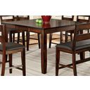 The appearance of Dickinson II Dark Cherry Square Extendable Counter Height Leg Table designed by Furniture of America in the transitional interior design. This brown piece of furniture  was selected by 1StopBedrooms from Dickinson Collection to add a touch of cosiness and style into your home. Sku: CM3187PT. Table Top Shape: Square. Material: Wood. Size: 54" x 54".