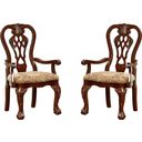 The appearance of Elana Arm Chair Set Of 2 designed by Furniture of America in the traditional interior design. This brown piece of furniture was selected by 1StopBedrooms from Elana Collection to add a touch of cosiness and style into your home. Sku: CM3212AC-2PK. Material: Fabric.