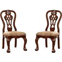 The appearance of Elana Side Chair Set Of 2 designed by Furniture of America in the traditional interior design. This brown piece of furniture was selected by 1StopBedrooms from Elana Collection to add a touch of cosiness and style into your home. Sku: CM3212SC-2PK. Material: Fabric.