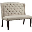 The appearance of Sania 2-Seater Loveseat Bench In Antique Black and Beige designed by Furniture of America in the rustic / southwestern interior design. This black and beige piece of furniture  was selected by 1StopBedrooms from Sania Collection to add a touch of cosiness and style into your home. Sku: CM3324BK-BN. Material: Wood.