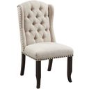 The appearance of Sania Wingback Chair Set of 2 In Beige designed by Furniture of America in the rustic / southwestern interior design. This beige piece of furniture  was selected by 1StopBedrooms from Sania Collection to add a touch of cosiness and style into your home. Sku: CM3324BK-SC-2PK. Material: Wood.