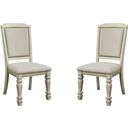 The appearance of Holcroft Antique White Side Chair Set Of 2 designed by Furniture of America in the transitional interior design. This beige piece of furniture was selected by 1StopBedrooms from Holcroft Collection to add a touch of cosiness and style into your home. Sku: CM3600SC-2PK. Material: Fabric.