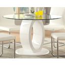 The appearance of Lodia I White Glass Top Round Pedestal Dining Table designed by Furniture of America in the modern / contemporary interior design. This white piece of furniture was selected by 1StopBedrooms from Lodia Collection to add a touch of cosiness and style into your home. Sku: CM3825WH-RT-1;CM3825WH-RT-2. Table Top Shape: Round. Size: 48". Material: Tempered Glass.
