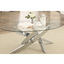 The appearance of Laila Chrome Coffee Table designed by Furniture of America in the modern / contemporary interior design. This silver piece of furniture  was selected by 1StopBedrooms from Laila Collection to add a touch of cosiness and style into your home. Sku: CM4241C-1;CM4241C-2. Material: Glass.