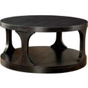 The appearance of Carrie Antique Black Coffee Table designed by Furniture of America in the transitional interior design. This black piece of furniture  was selected by 1StopBedrooms from Carrie Collection to add a touch of cosiness and style into your home. Sku: CM4422C. Material: Wood.