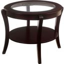 The appearance of Finley Espresso End Table designed by Furniture of America in the modern / contemporary interior design. This brown piece of furniture  was selected by 1StopBedrooms from Finley Collection to add a touch of cosiness and style into your home. Sku: CM4488E. Material: Glass.