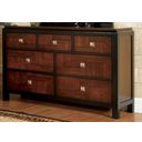 The appearance of Patra Acacia and Walnut Dresser designed by Furniture of America in the transitional interior design. This brown piece of furniture was selected by 1StopBedrooms from Patra Collection to add a touch of cosiness and style into your home. Sku: CM7152D. Material: Wood.